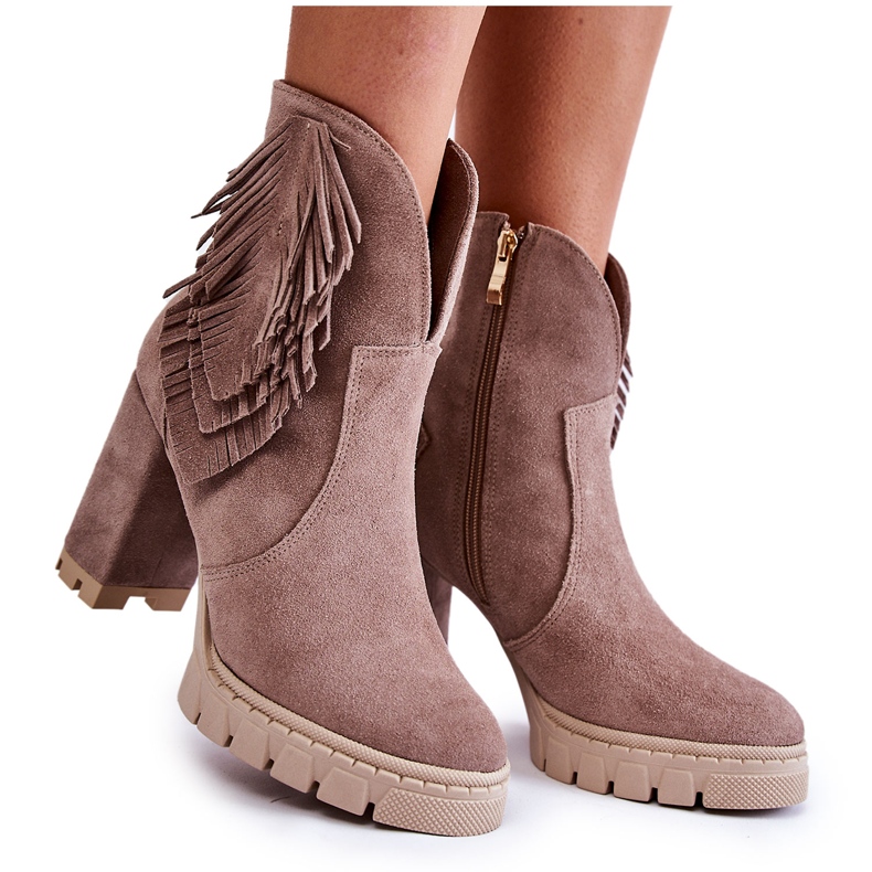 Botas Ante Plataforma Lewski Shoes 3251 Cappucino marrón