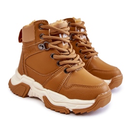 FR1 Botas Infantiles Abrigadas Trappers Con Cremallera Camel Marvin marrón