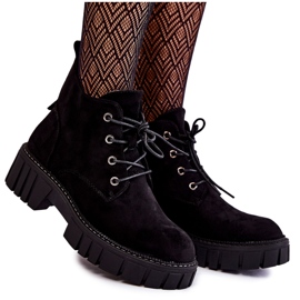 Sergio Leone Botas cálidas de ante con cordones Negro Bjorg