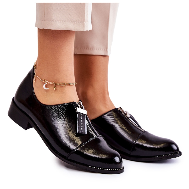 Zapatos de moda lacados Laura Messi 2532 Negro