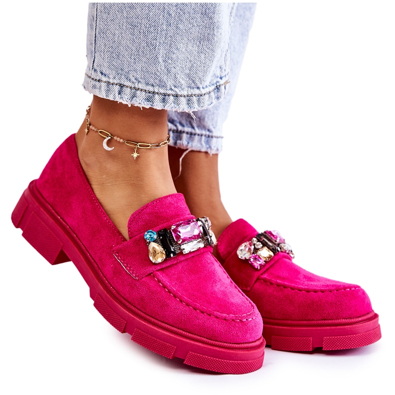 PS1 Mocasines De Mujer De Ante Con Adorno Karlott Fucsia rosado