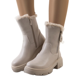 Botas de nieve beige con pelo Degli