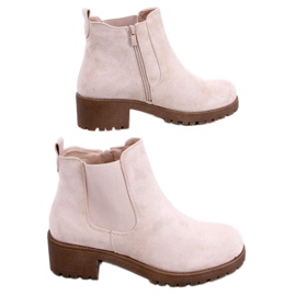BM Botines Chelsea tacón bajo Laine Beige Ante