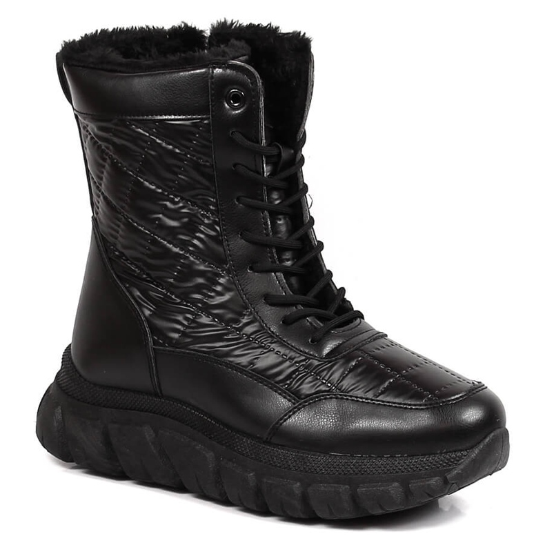 Botas altas de nieve para mujer con pelo negro Vinceza Botas altas de nieve para mujer con pelo negro Vinceza