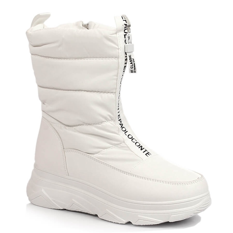 Botas de nieve para mujer con cremallera, blanco Potocki