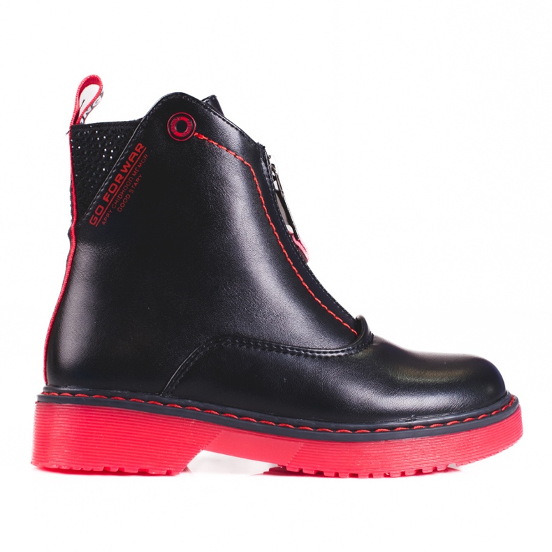 Botas negras de niña con suela Shelovet rosa negro
