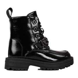 Botas negras con cordones para niña negro