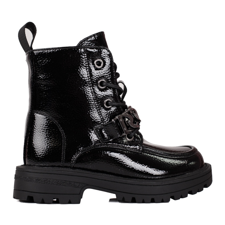 Botas negras con cordones para niña negro