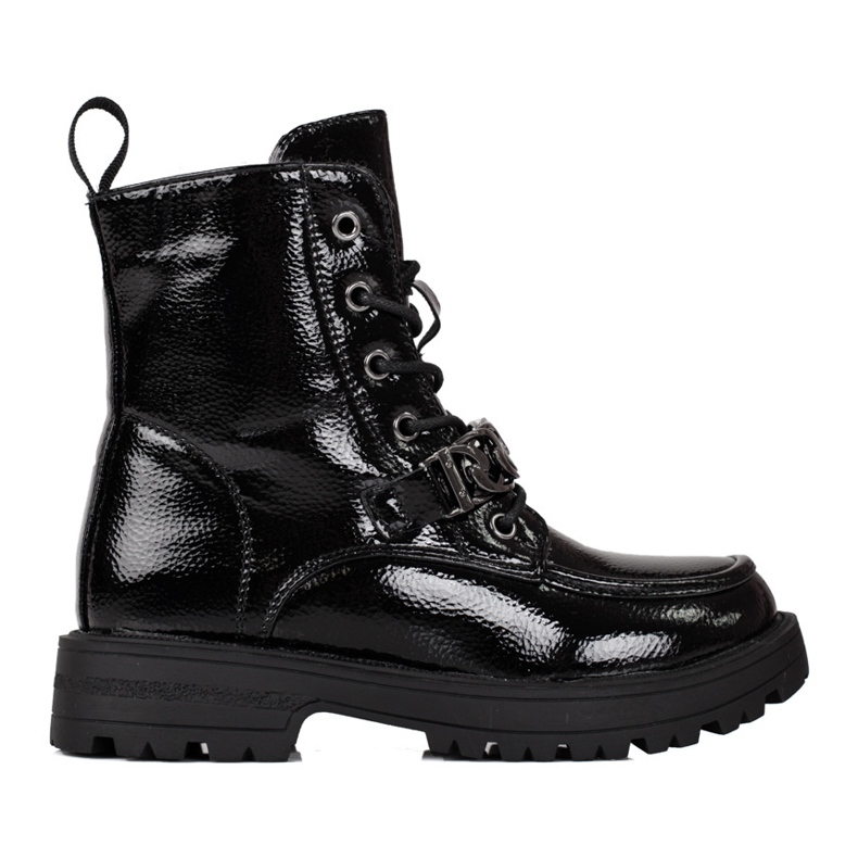 Botas negras con cordones niña negro