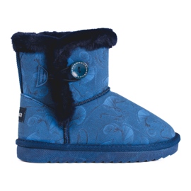 Botas de nieve azules para niña con estampado Shelovet