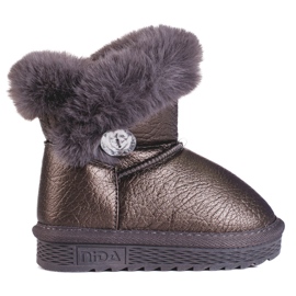 Botas de nieve cálidas para niñas con pelo Shelovet marrón