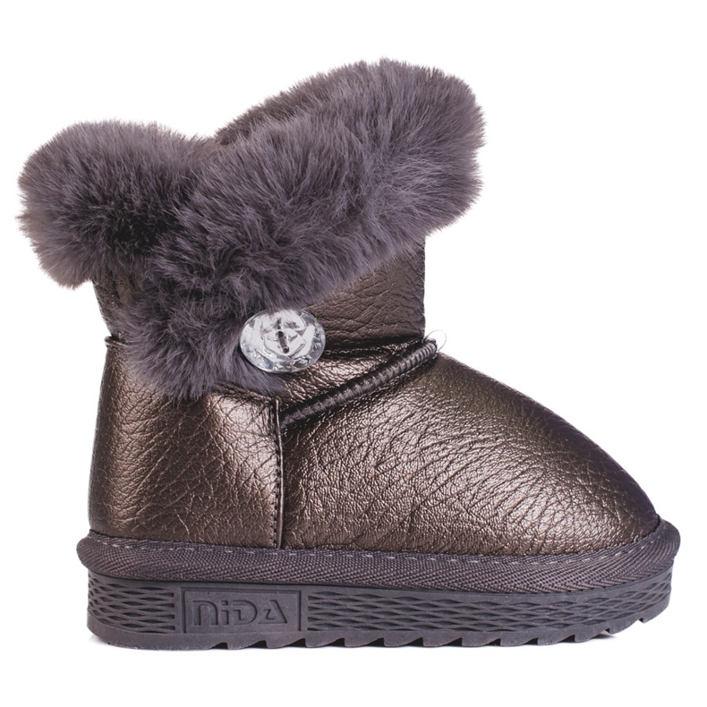 Botas de nieve cálidas para niñas con pelo Shelovet marrón