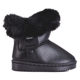 Botas de nieve de niña negras con pelo Shelovet negro