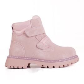 Botas de niña rosa con velcro Shelovet