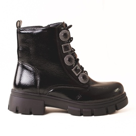 Botas de niña con adornos negro