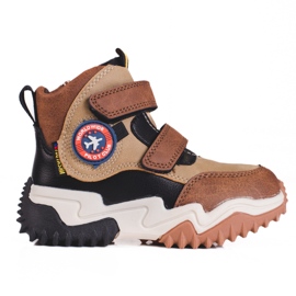 Botas altas para niño con velcro Shelovet marrón