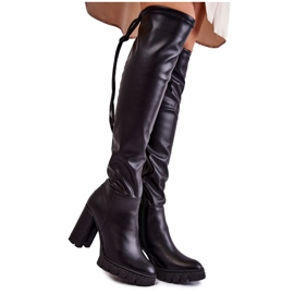 Lewski Shoes Botas De Cuero En Los Zapatos Lewski 3245 Negro Plataforma