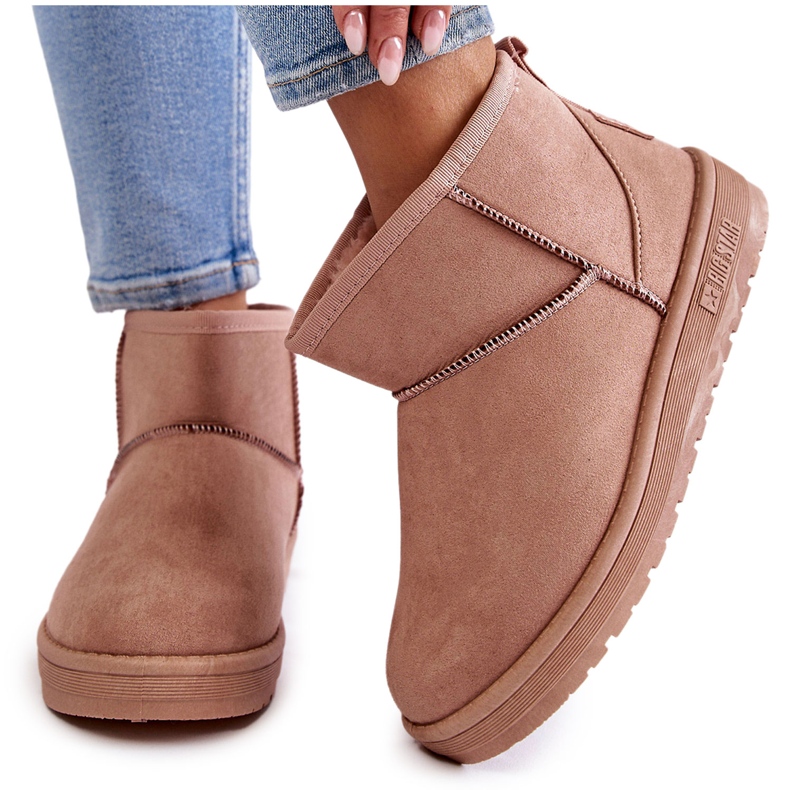 Botas de nieve con aislamiento para mujer Big Star KK274293 Rosa claro rosado Botas de nieve con aislamiento para mujer Big Star KK274293 Rosa claro rosado