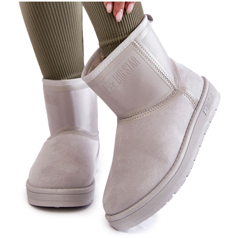 Botas de nieve sin cordones para mujer Big Star KK274613 Gris