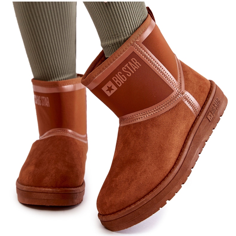 Botas de nieve sin cordones para mujer Big Star KK274612 Marrón
