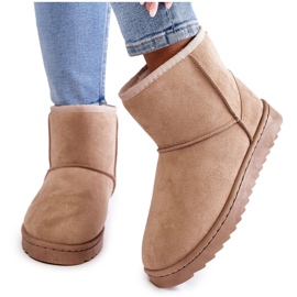 Botas de nieve aislantes para mujer, beige claro