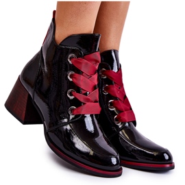 Vinceza Botas Lacadas Cálidas Cordones Negro Tove