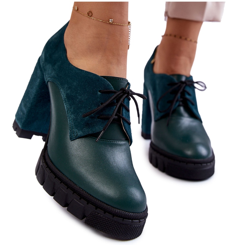 PA2 Botas de gamuza y cuero de moda en la plataforma Green Carisa verde