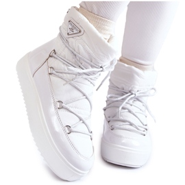 PM1 Botas de nieve con cordones de moda para mujer en blanco Carrios