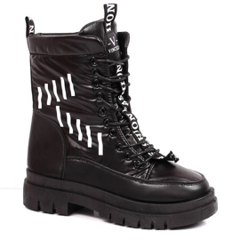 Botas de nieve con cordones en la plataforma Vinceza W JAN167 negro