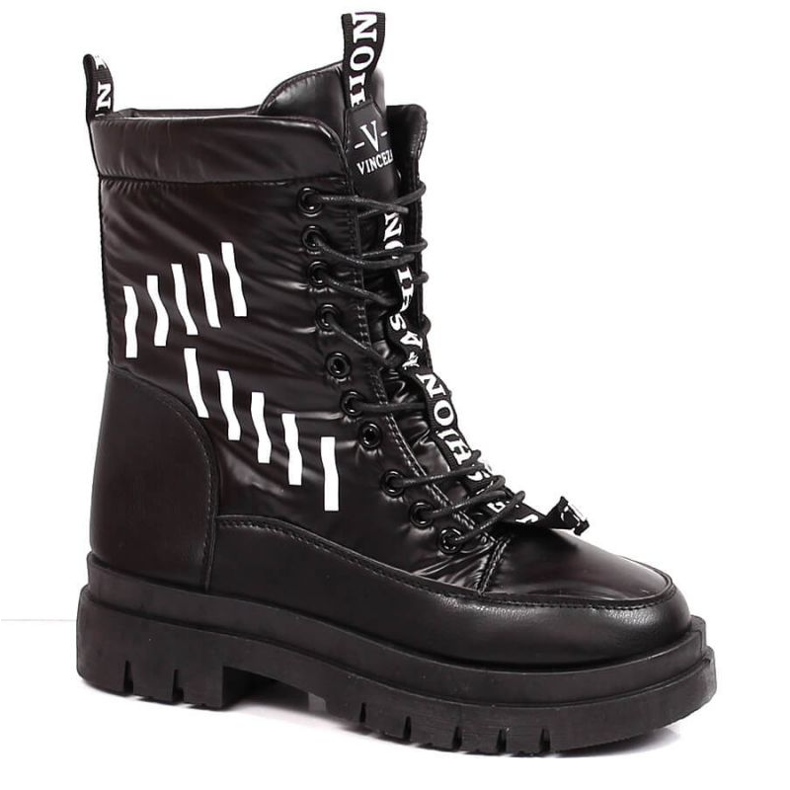 Botas de nieve con cordones en la plataforma Vinceza W JAN167 negro