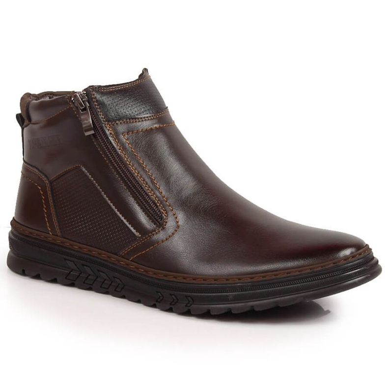 Zapatos de piel con cremalleras aislantes T.Sokolski M SCA187B marrón