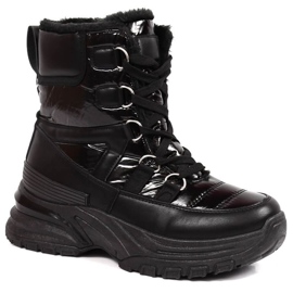 Botas de nieve metalizadas con cordones Potocki W WOL117A negro