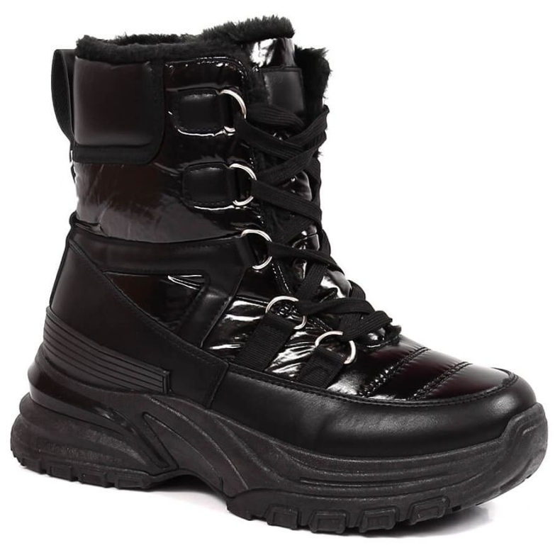 Botas de nieve metalizadas con cordones Potocki W WOL117A negro