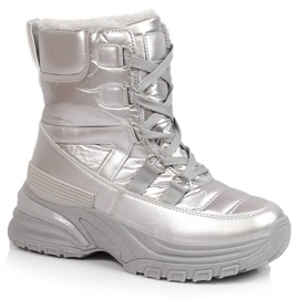 Botas de nieve metalizadas con cordones Potocki W WOL117B plata