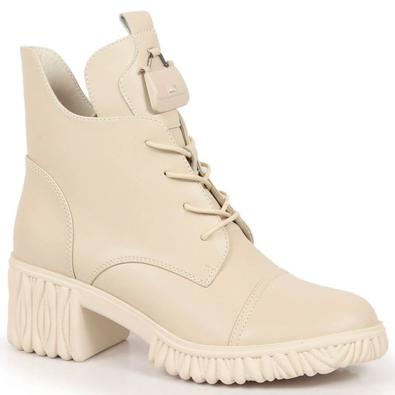 Botas de cuero en el poste aislado Artiker W HBH39B beige