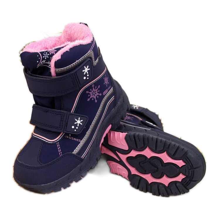 Botas de nieve impermeables Velcro American Club Jr AM852A azul