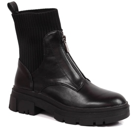 Botas cálidas de mujer Filippo negras con calcetín negro