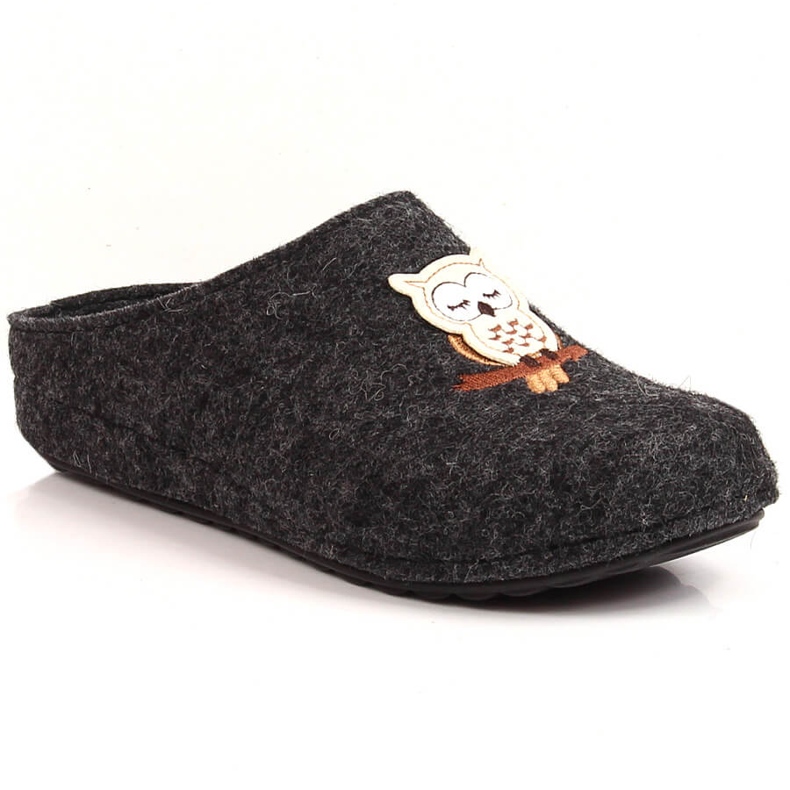 Zapatillas casa mujer fieltro búho Panto Fino KK267023 gris