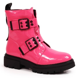 Botas cálidas de mujer con hebillas fucsia Laura La.Fi rosado