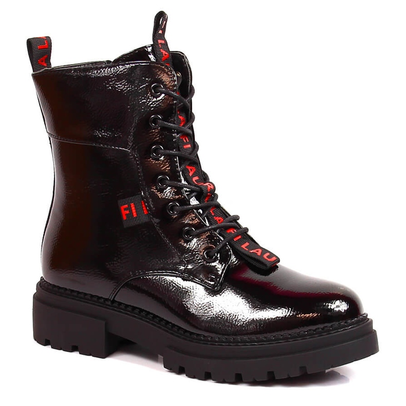 Botines aislantes mujer lacados en negro Laura La.Fi