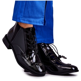S.Barski Botines Charol Con Adorno, Negro