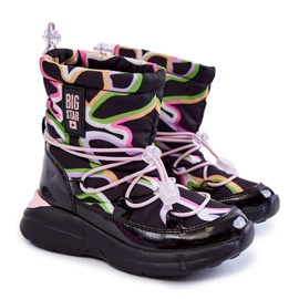 Botas de Nieve para Niños W Print Big Star KK374099 Negro-Rosa
