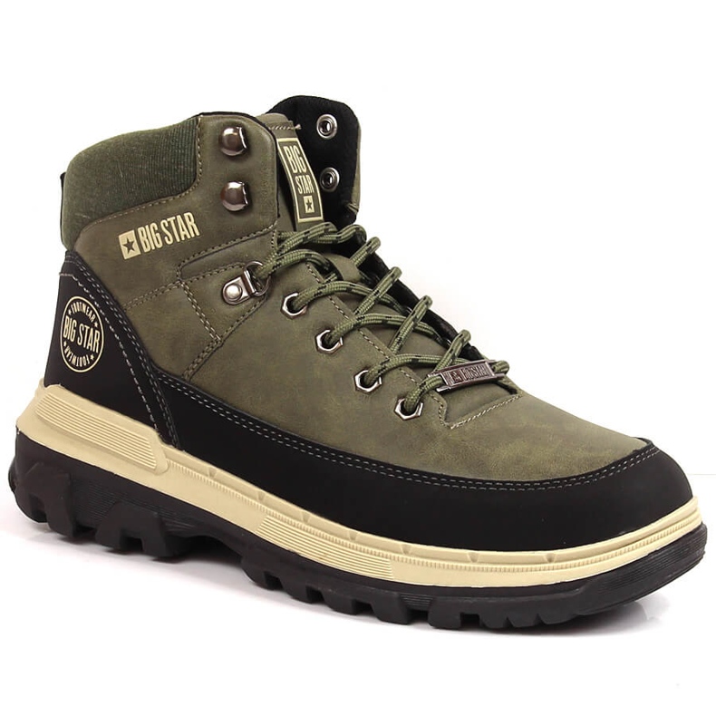 Botas de senderismo para hombre Khaki Big Star KK174119 caqui verde