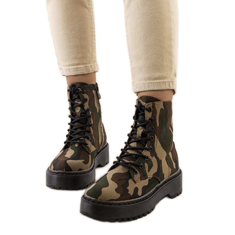 PA1 Tramperos militares verdes de Lanita marrón