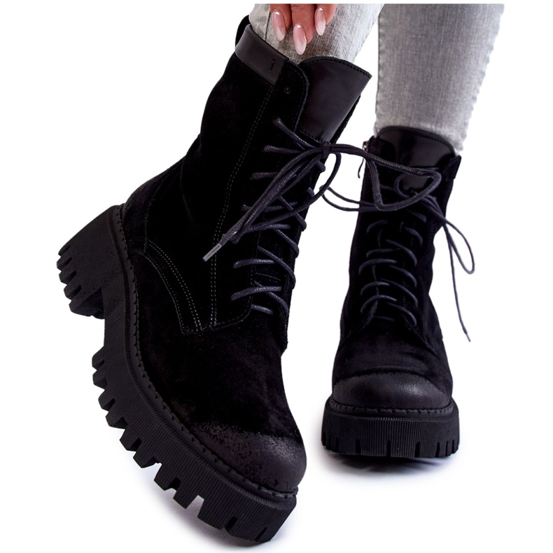 PL5 Botas Cálidas Clásicas Ante Negras Caima negro