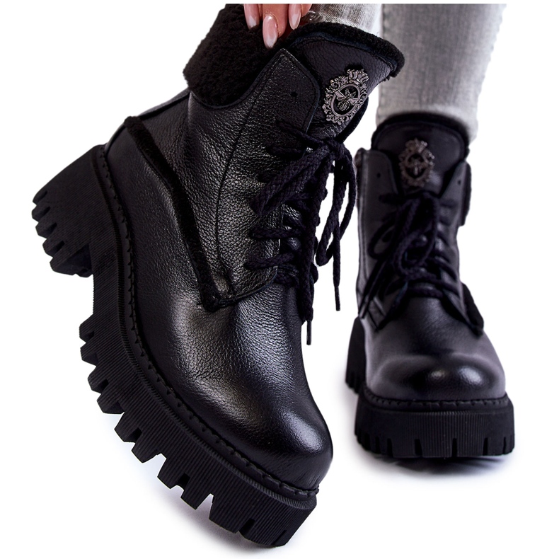 PL5 Botas Trapper Mujer Piel Negra Vergo negro PL5 Botas Trapper Mujer Piel Negra Vergo negro