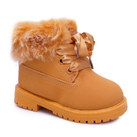 Botas Infantiles Cazadoras Abrigadas Con Piel Camel Tesoro marrón Botas Infantiles Cazadoras Abrigadas Con Piel Camel Tesoro marrón