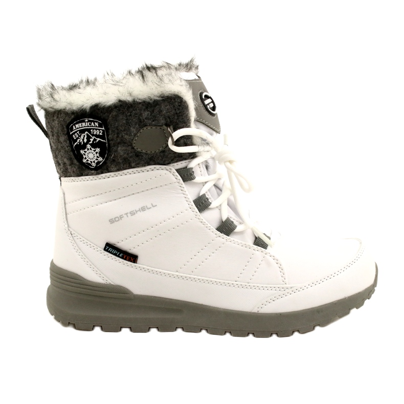 Botas de nieve softshell con membrana American Club SN26/22 en color blanco gris