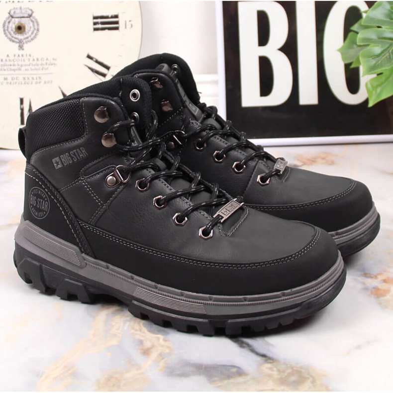 Negro Big Star KK274222 zapatos deportivos de tobillo alto