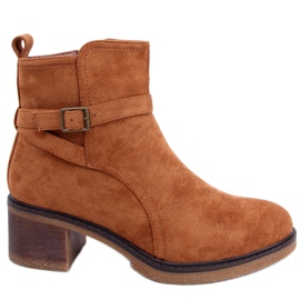 PA1 Botas tacón ancho Aretha Camel marrón multicolor